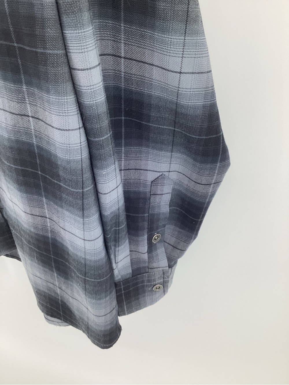 Swiss Tech Gray and Black Plaid Casual Button Down Shirt - Picture 3 of 9